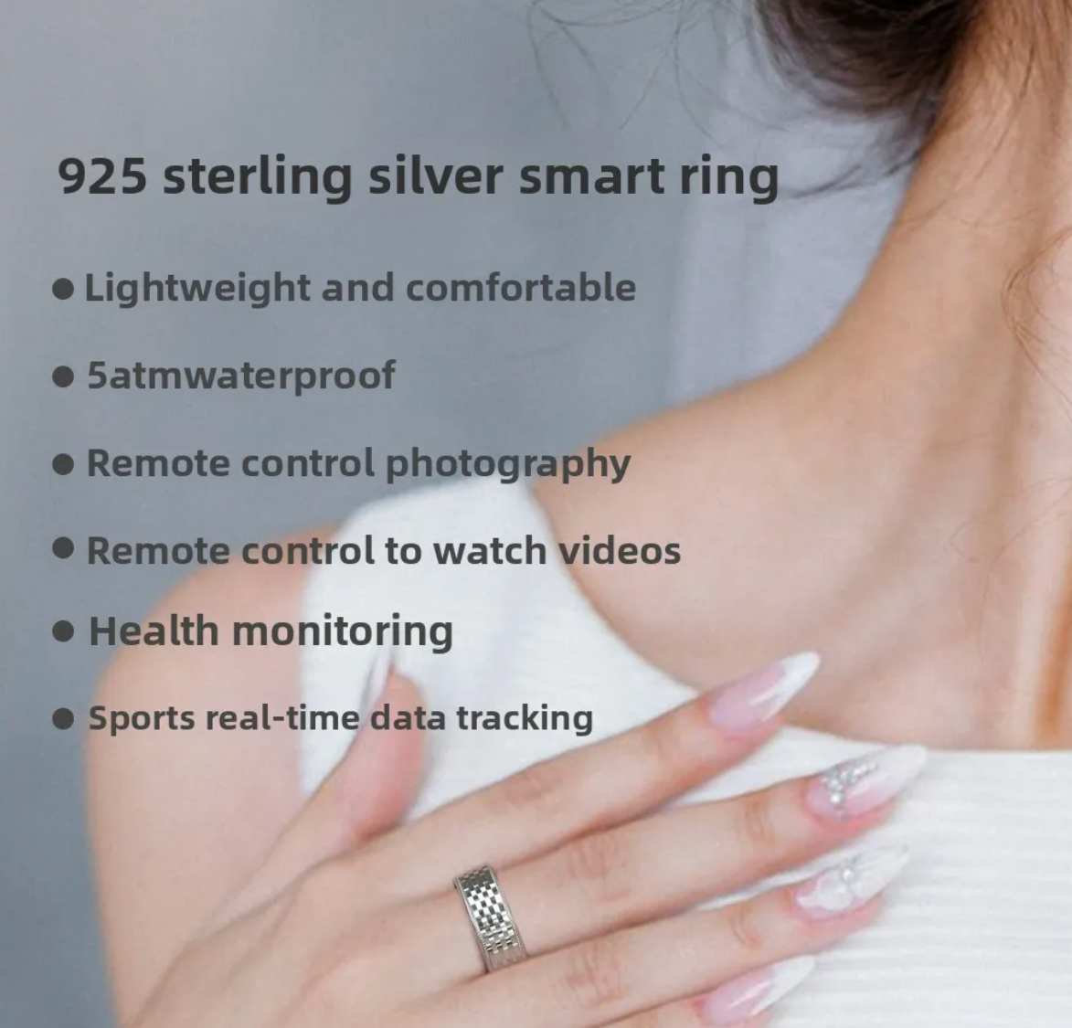 Silver smart ring